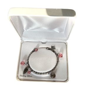 JCPenney charm bracelet pink and silver.